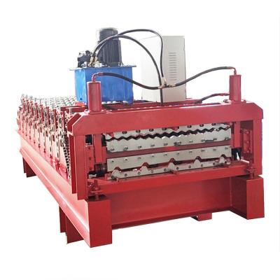 China Automatic Stores Corrugated Iron Sheet IBR Trapezoidal GI PPGL GL Building Material Profile PPGI Glazed Tile Sheet Roofing Tile Making Machine for sale