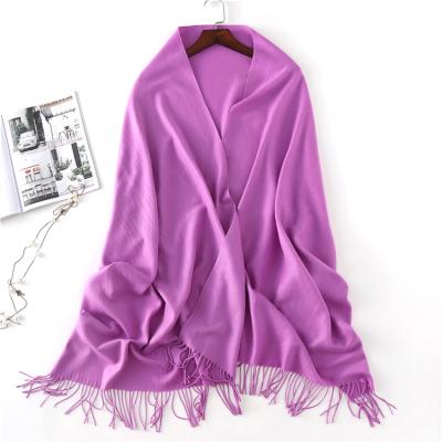 China Pure Color Winter Cashmere Scarf Shawls Women Cachecol xales Long Cashmere Woolen Wholesale Shawls for sale