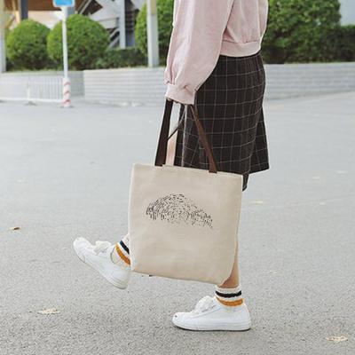 China China Factory Wholesale Custom Handled Polyester Material Canvas Tote Bag Logo Printing Canvas Shopping Bags for sale