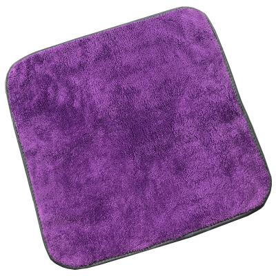 China Hotel Kitchen Car Cleaning Microfiber Towel Home Car Double Sided Purple Coconut Soft Lint Free Car Wash Towel Ultrasonic Abrading Drying Towel for sale