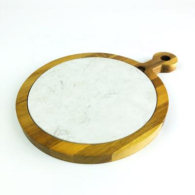 China Cheap Factory Price Removable Wooden Handle Acacia Wood Marble Set Cheese Wood Slabs Detachable Cutting Boards for sale