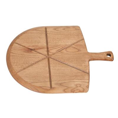 China Sustainable High Quality Customized Wooden Food Pizza Skin Set Cutting Pizza Serving Board With Handle for sale