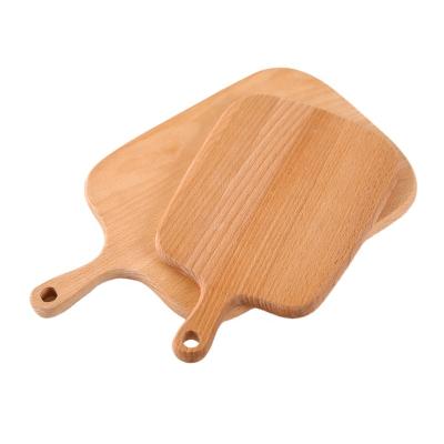 China Sustainable High Quality Wholesale Customized Food Rectangular Cut Acacia Wood Pizza Serving Board With Handle for sale