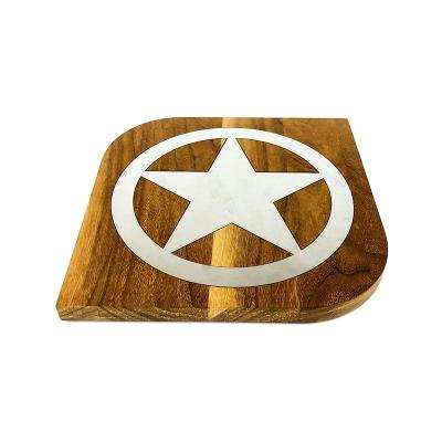 China Amazon Sustainable Hot Selling Bamboo Wooden Tripod Non Slip Pads Mat For Flatware for sale