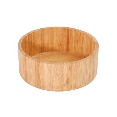 China Sustainable Large Custom Shaped Natural Healthy Acacia Salad Bowl Reusable Bamboo Salad Bowl For Fruit Food for sale