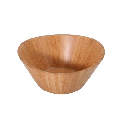 China Large Acacia Wave Salad Bowl Wooden Salad Servers Sustainable Wholesale Custom Wooden Fruit Vegetables Bowl for sale