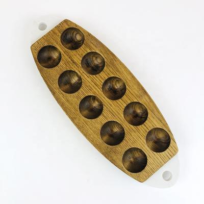 China Viable Wooden Egg Container Countertop 12 Crate Rack Holders 10 Eggs Holders 10 Egg Storage For Display for sale