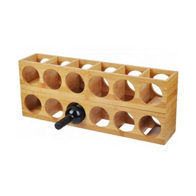 China Sustainable Custom Bamboo Wine Countertops Wine Display Rack Bamboo Wine Rack for sale