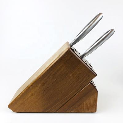 China Nature Sustainable Acacia Ash Wood Kitchen Knife Holder and Holder Knife Block for sale