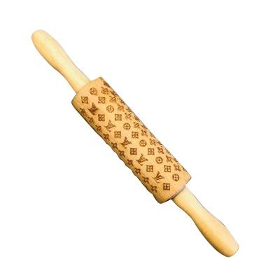 China Wholesale Viable Custom Design High Quality Pizza Bread Roller Beech Rolling Pin For Sale for sale