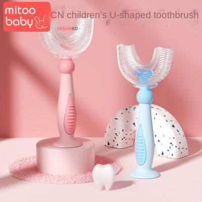 China ToothbrushuShape Battery Operated infant2 - 12 Year Old ChildrenUBaby Soft Bristle Silicone In Electric Mouth Jie Baby Toothbrush for sale