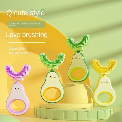 China Childrenu Manual Toothbrush Disposable Avocado Type Cleaning BabyQCute oral mouthguardUSilicone for sale