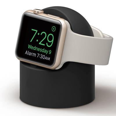 China Easy Operation Art Watch Charger Stand For Apple Watch Series 7/6/SE/5/4/3/2/1 iWatch Silicone Desktop Stand for sale