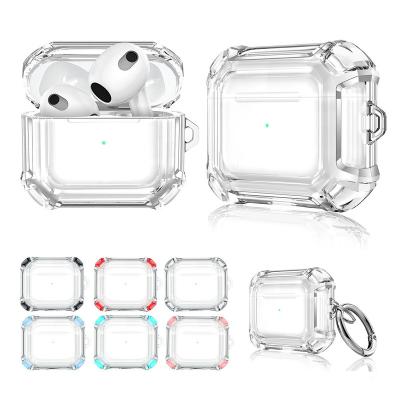 China Anti Lost For AirPods 2021 3rd Gen Shockproof Silicone Clear Case Fill Cover + Key Chain for sale