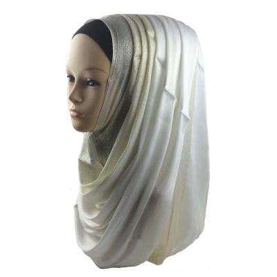 China Glitter Solid Color Quality Viscous Arab Islamic Hijab Scarf for sale