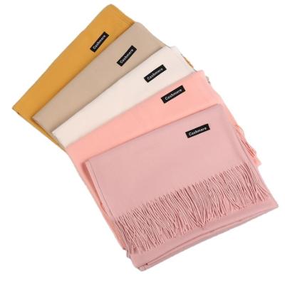 China Wholesale Women's Winter Women's Long Cashmere Shawl Cashmere Scarf Multicolor Warm Wool Viscous Scarf With Tassel for sale