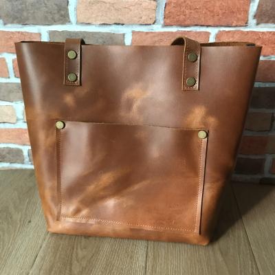 China Fashion Oil Wax Women's Tote Bags Top Handle Satchel Genuine Leather Pebbled Leather Shoulder Purse for sale