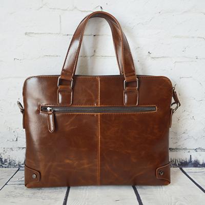 China Dropshipping Fashion Vintage PU Crazy Horse Laptop Bag Men Briefcase Leather Handbag Waterproof Single Messenger Bag for sale