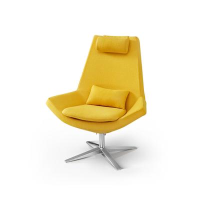 China Modern Cheap Price Woolen Fabric Wing Swivel Swivel Nordic Yellow Lounge Chair Modern For Living Room for sale