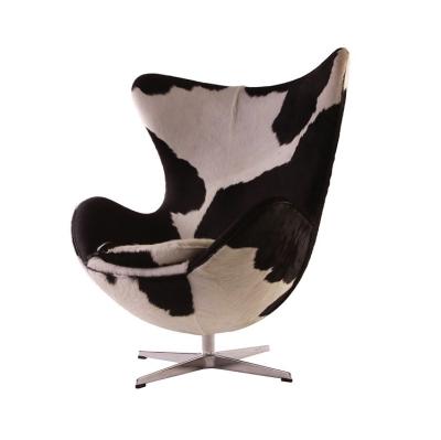 China Mid Century Scandinavian Classic Modern Designer Jacobsen Egg Chair Spinning Luxury Cowhide for sale