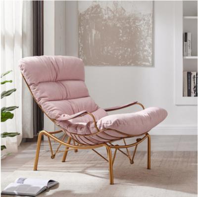 China Leathaire upholstery stainless steel lounge suite recliner swivel swivel rocking chair reclining rose gold for sale