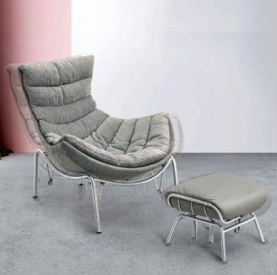 China Stainless Steel Reclining Swing Function Salon Design Reclining Rocking Chair Recliner With Stool for sale