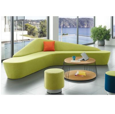 China Reclining Apple Green Sofa L Shape Sofa Office Building Use Leisure Area Low Floor Sofa Set for sale