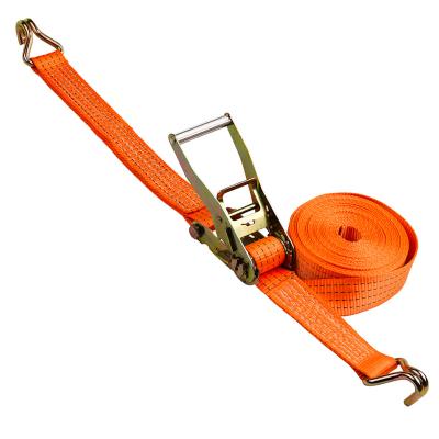 China Cargo Control 50mm Heavy Duty 5t Ratchet Tie Down Strap Polyester Ratchet Tie Down for sale