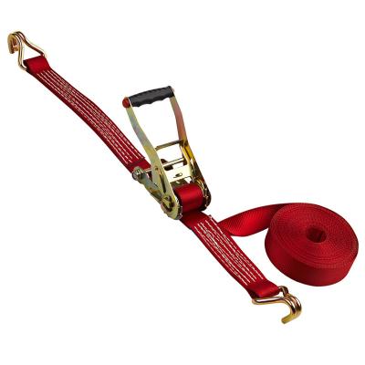 China Cargo Control 5T Ratchet Tie Down Strap 50mm Heavy Duty Polyester 5000KG Ratchet Tie Down Straps for sale