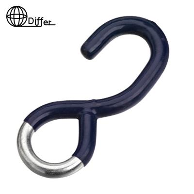 China Cargo Check DIFFERENT 25mm 850Kgs S Hooks For Ratchet Link Down Ties Steel Black Rubber Coated Wire Hook S Hook for sale