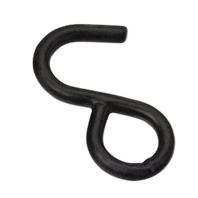 China Hot Sale 25mm Black Zinc 1500Kgs Metal S Hook Ratchet Tie Down Cargo Check 25mm Tie Down Rubber Coated S Hook for sale