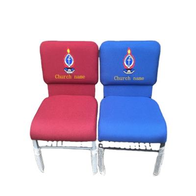 China Traditional Wholesale Popular Auditorium Design Customized Logo Padded Chair For Church for sale