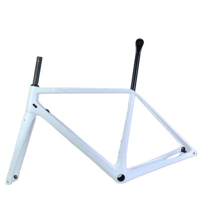 China Road Bikes New Arrival 142*12mm Carbon Fiber Road Bike Frame Disc Brake Even Lightweight Carbon Road Bike Frameset With 27.2mm Seatpost for sale