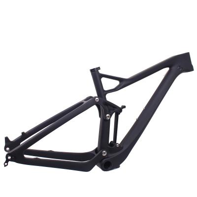 China 29er full suspension carbon mountain bike frame 15.5/17.5/19/21inch 142*12 29er full suspension mountain bike frameset for sale