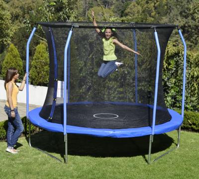 China 12FT garden crane sports trampoline with safety net for sale for sale