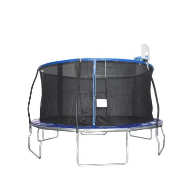 China With protective trampoline net 15ft large folding trampoline with safetynet basketball hoop for sale