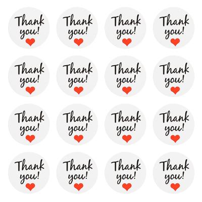 China Wholesale Handmade Thank You Red Heart Design Labels Hot Stamping Paper Stickers Gift Packing Seal Seals Sticker for sale