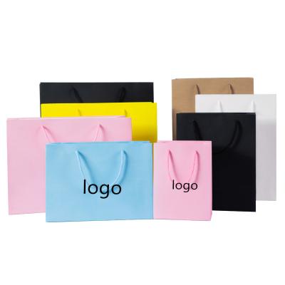 China Recycled Materials New Products 2021 Custom Fashion Paper Shopping Bags With Your Own Logo for sale