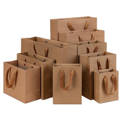 China Recycled Brown Materials 2021 New Products Fashion Paper Bag Custom Logo Print With Handles for sale