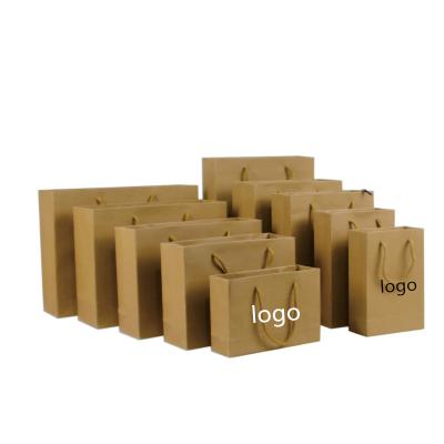 China Recycled materials 2021 new factory direct sales customized kraft paper bag with flat handles for sale