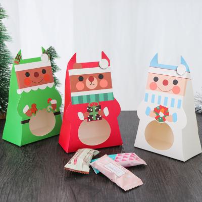 China Creative Disposable Christmas Cartoon Candy Cookie Box Christmas Gift Window Box For Custom Logo for sale