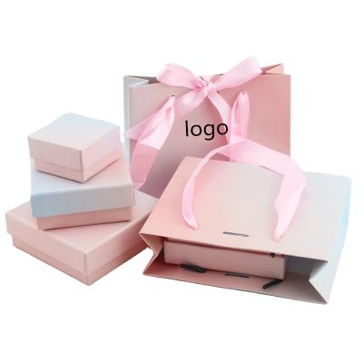 China Recycled Materials 2021 Custom Insist Fashion Gradient Color Pink Blue Ring Boxes For Girls Gift for sale