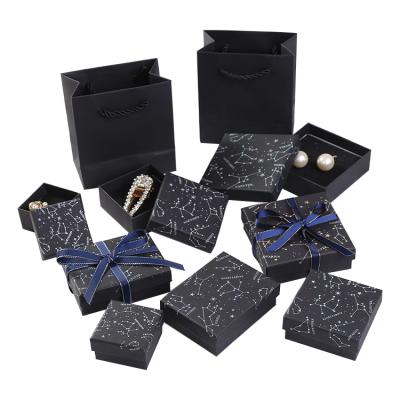 China Handmade Wholesale High Quality Cardboard Gift Box With Bow Ribbon Jewelry Box for sale