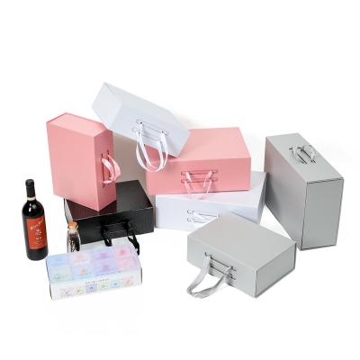 China New Style Recycled Materials Hot Sale In Foreign Trade Flat Low Moq Small Folding Gift Box With Ribbon for sale