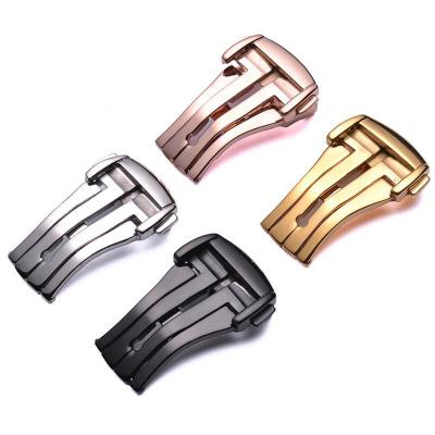 China 16mm 18mm 20mm Stainless Steel 316L Stainless Steel Deployment Watch Buckle Folding Clasp For Omega Watch Strap Band Buckle for sale