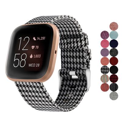 China Fabric Band for Fitbit Versa 2/Fitbit Versa Lite Breathable Woven Fabric Strap Replacement Wristband for Fitbit Versa SmartWatch Belt for sale