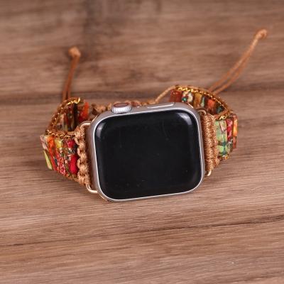 China Gems & NEW Stone Charm Band Stones Designer Bracelet For Apple Watch Band Women Replacement Strap For iWatch for sale