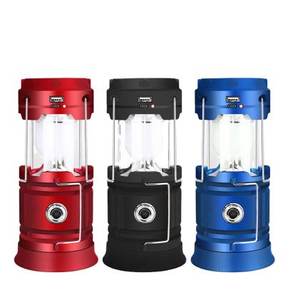 China Outdoor Camp Light Easy-carry Solar Camping Light Lantern Four-in-One Flashlight, Emergency Light, Power Bank Camping Lantern Lights for sale