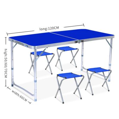 China Modern Blue Green White Folding Picnic Tables Lightweight Desk Handle Portable Camping Folding Table and Chairs Set for sale