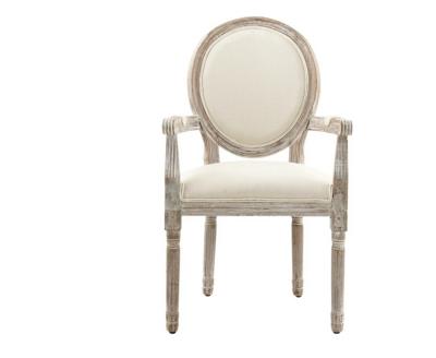 China French Frame Style Solid Wood Vintage Design Around Back Armrest Dining Chair For Restaurant Banquet Event for sale